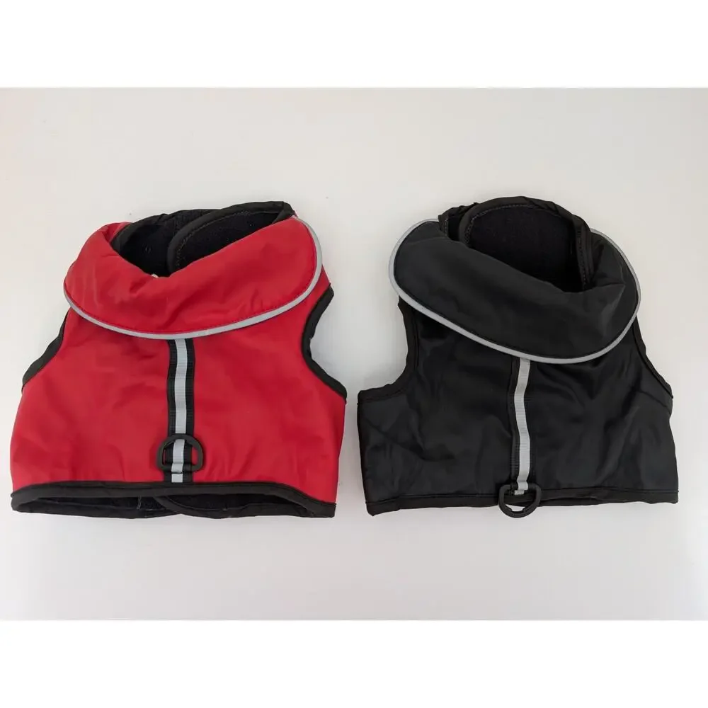 Animal Wrappers Dog Coat Lot of Two Size Small Red and Black Reflective Puppy